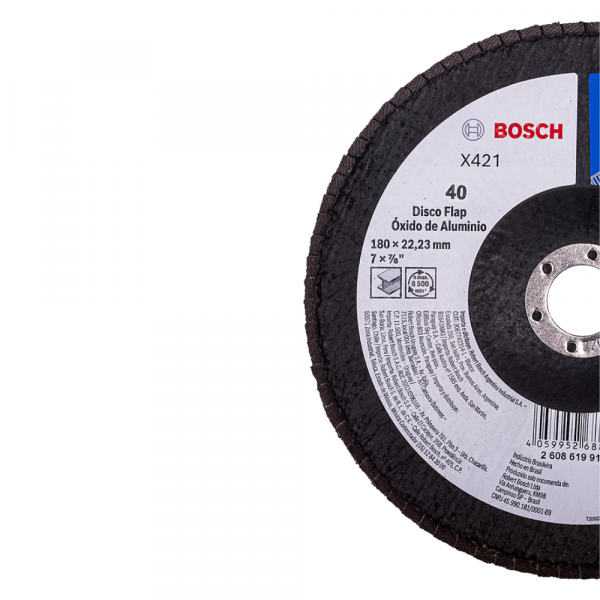 Disco Flap 7 Pol. G40 Óxido de Alumínio Metal Bosch 