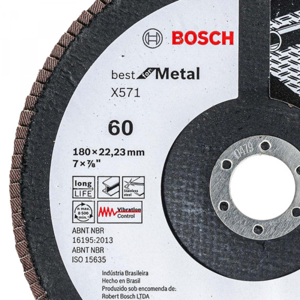 Disco Flap Best For Metal Grão 60 7 Pol. x 180mm X571 Bosch