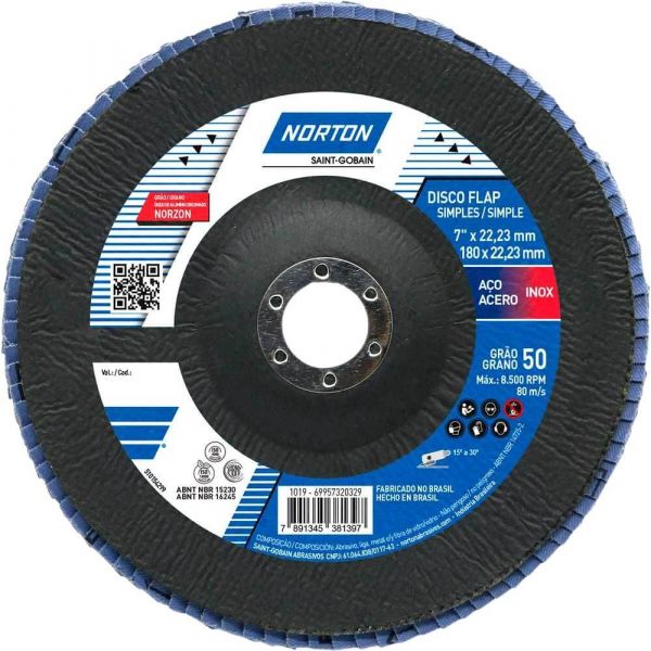 Disco Flap Original 7 Pol. Grão 50 Norton