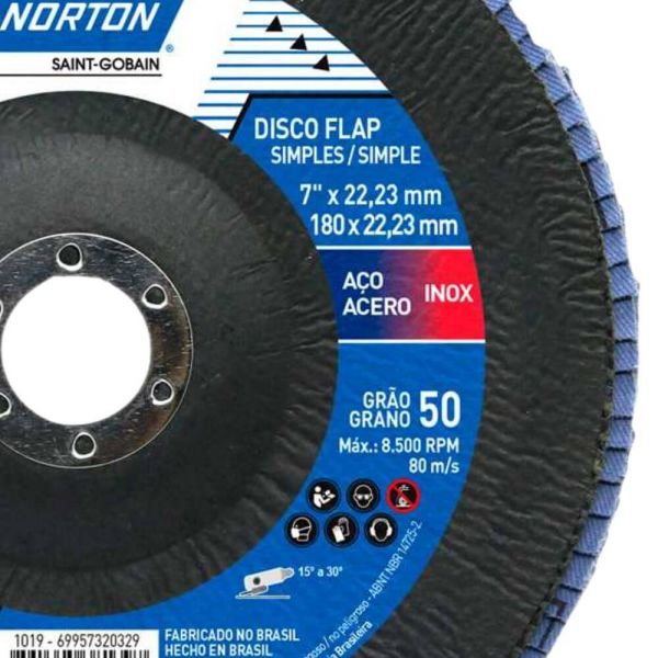 Disco Flap Original 7 Pol. Grão 50 Norton