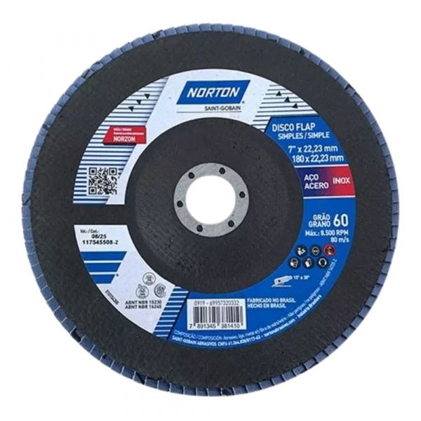 Disco Flap Original 7 Pol. Grão 60 Norton