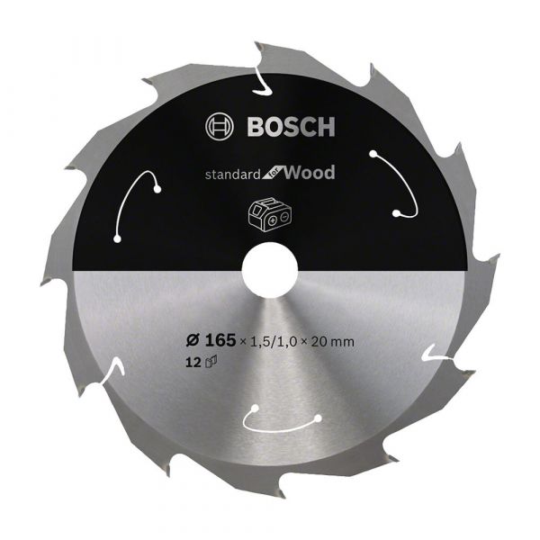 Disco Serra Circular 12 Dentes Standard for Wood 165x20mm Bosch