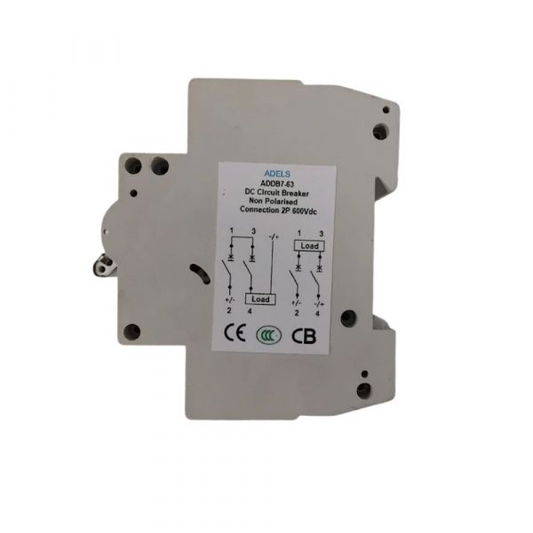 Disjuntor Solar CC Bipolar 600 VDC 50A ADBB7-63 Adels Panda Energia Solar