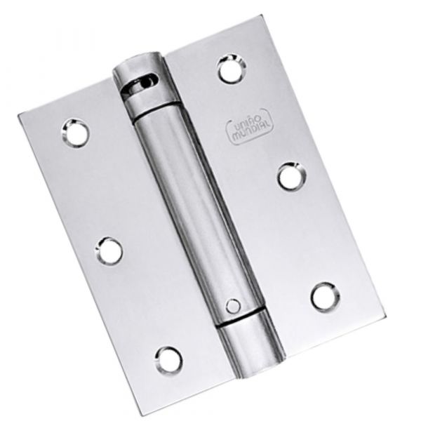 Dobradiça com Mola Fechamatic 3.1/2x3 Pol. Cromado União Mundial