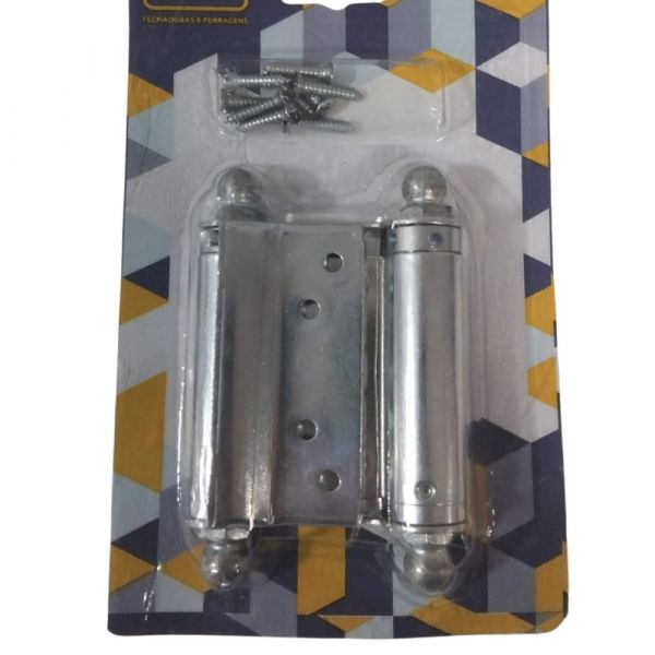 Dobradiça Aço Vai e Vem 3 Pol. Cromado União Mundial