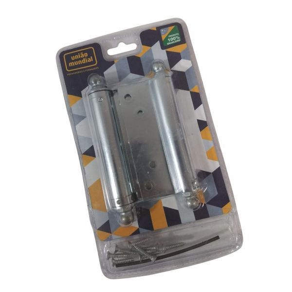 Dobradiça Aço Vai e Vem 4 Pol. Galvanizado União Mundial 