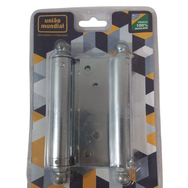 Dobradiça Aço Vai e Vem 4 Pol. Galvanizado União Mundial 