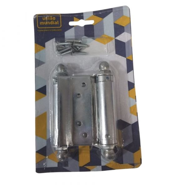 Dobradiça Aço Vai e Vem 3 Pol. Zincado União Mundial