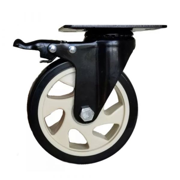 Rodízio Giratório 412 Preto com Freio Roda Polipropileno Preto 90kg Colson