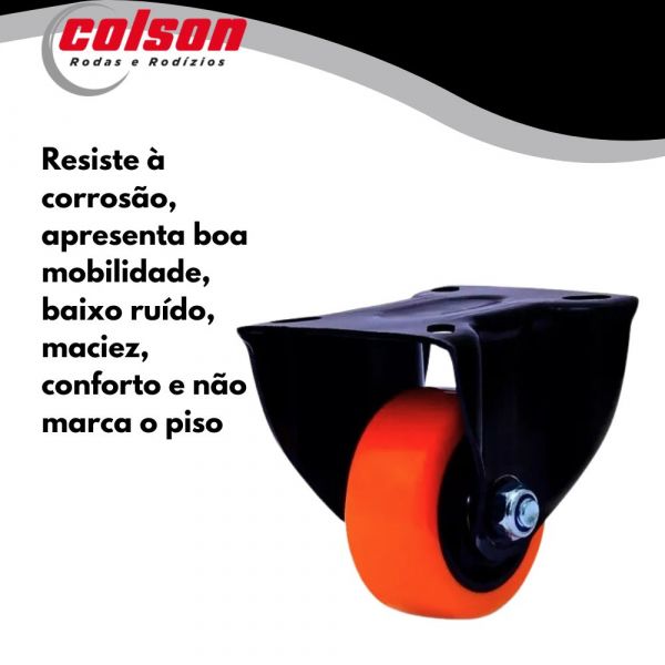 Rodízio Fixo 412 Black Placa 3 Pol Roda Polipropileno 70kg Colson
