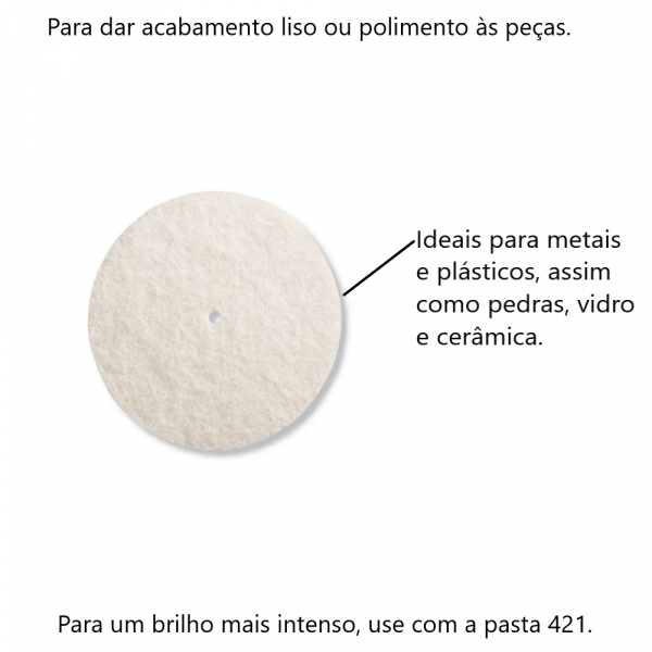 Dremel Disco De Feltro Para Polir De 25,4mm Para Metal, Pedras E Vidro (Modelo 429)