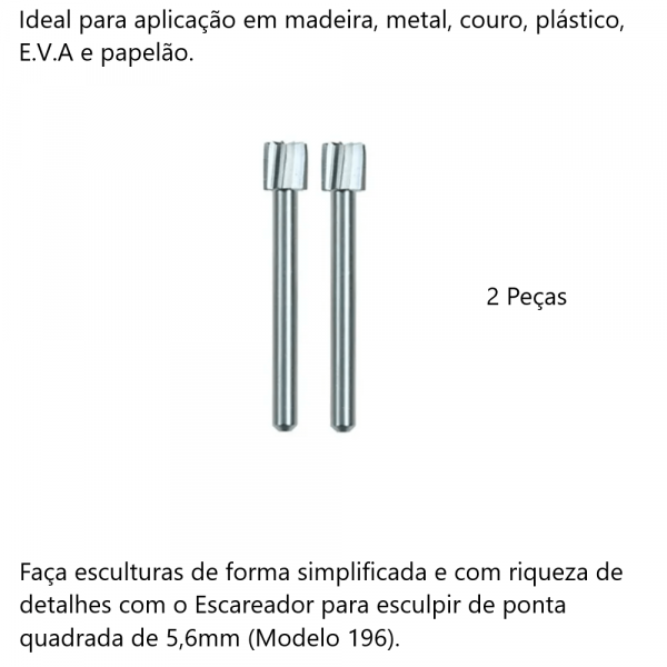 Dremel Escareador Para Esculpir De Ponta Quadrada De 5,6mm Para Madeira, Metal, Couro, Plástico, Eva E Papelão (Modelo 196)