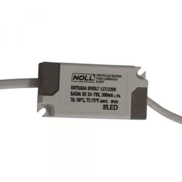 Driver Led Reator para Luminária 8W-24W Bivolt Noll Rocast