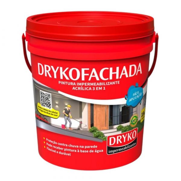 Drykofachada Impermeabilizante Parede Branco 18L Dryko