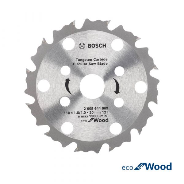 Disco Serra Circular Bosch Eco Coolteq 110x20mm 12 Dentes