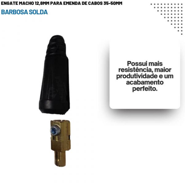 Engate Macho 12,8mm para Emenda de cabos 35-50mm 1368B Barbosa Solda