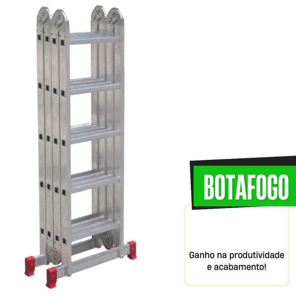 Escada Articulada Alumínio 13 em 1 5x4 Degraus Botafogo