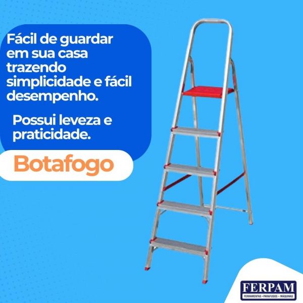 Escada Residencial Alumínio 5 Degraus Botafogo