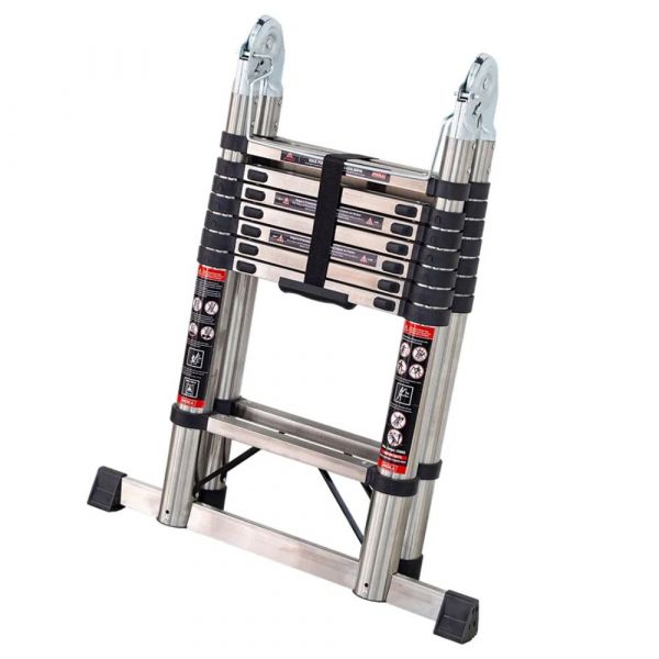 Escada Telescópica Inox 3,80m 12 Degraus Amatools 796,0001