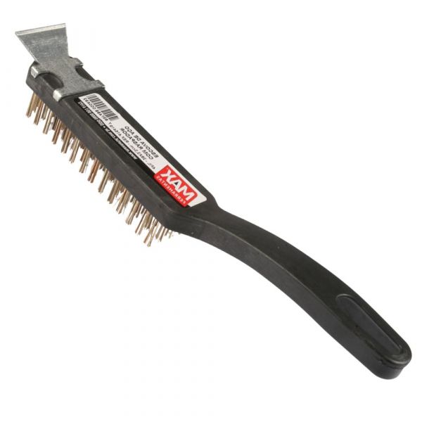 Escova de Aço Plástica com Raspador 4 Fileiras Max