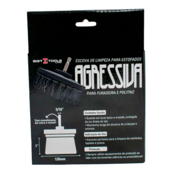 Escova de Limpeza para Estofados Agressiva 120mm-M14 para Furadeira e Politriz Sigma Tools