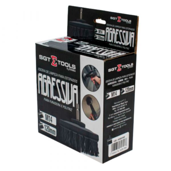 Escova de Limpeza para Estofados Agressiva 120mm-M14 para Furadeira e Politriz Sigma Tools