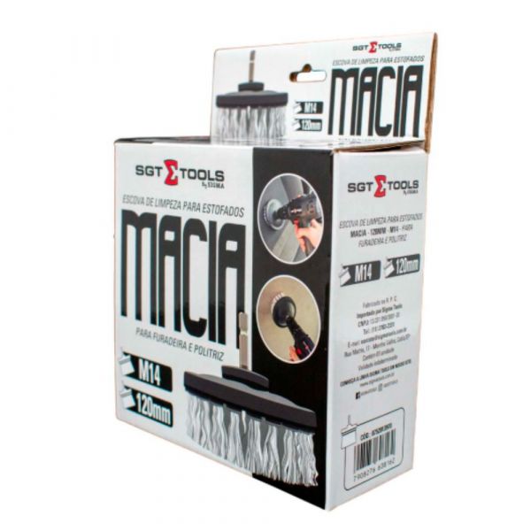 Escova Limpeza Estofados Macia 120mm-M14 para Furadeira e Politriz Sigma Tools