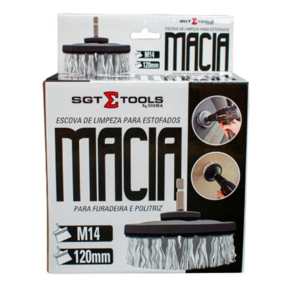 Escova Limpeza Estofados Macia 120mm-M14 para Furadeira e Politriz Sigma Tools