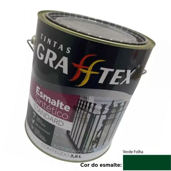 Esmalte Sintético Alto Brilho Verde Folha 3,6L Grafftex