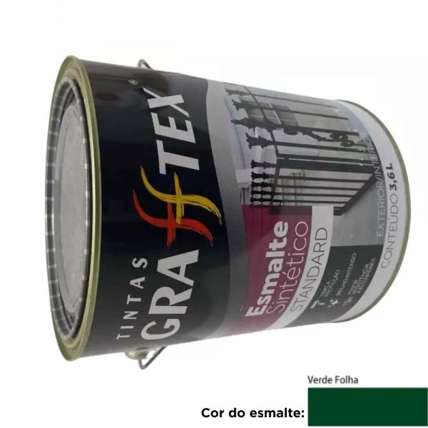Esmalte Sintético Alto Brilho Verde Folha 3,6L Grafftex
