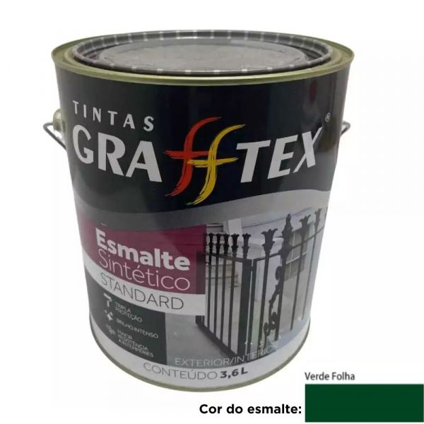 Esmalte Sintético Alto Brilho Verde Folha 3,6L Grafftex