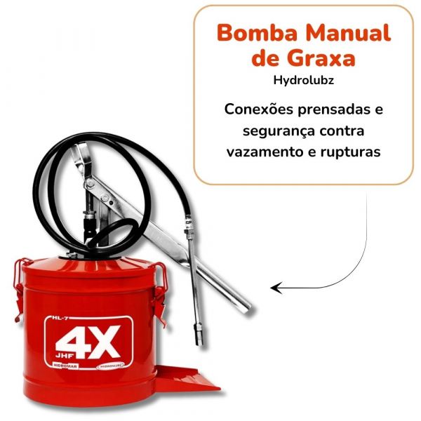 Bomba Manual de Graxa Hidromar 7kg 4X Hydrolubz