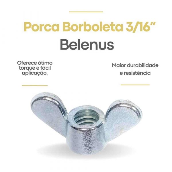 Porca Borboleta 3/16” Belenus