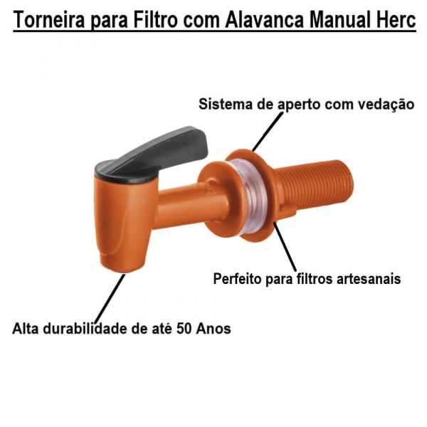 Torneira para Filtro com Alavanca Manual Herc