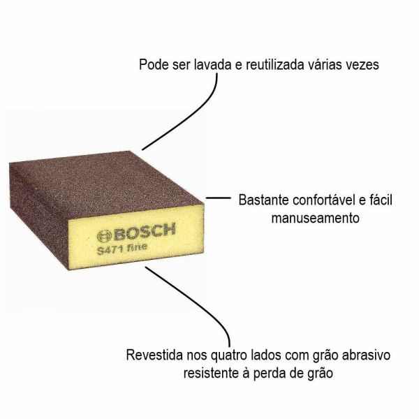 Espuma Abrasiva Bosch Best for Flat Edge; 69x26x97mm Fine 2608608226 Bosch