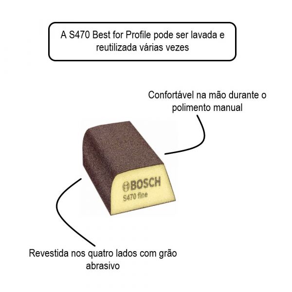 Espuma Abrasiva Bosch Best for Profile 69x26x97mm Fine