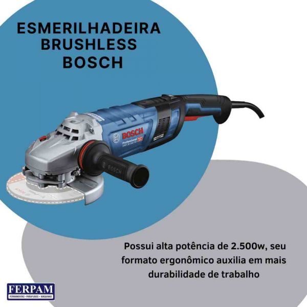 Esmerilhadeira Brushless Bosch GWS 30-180 PB 2800W 220V 