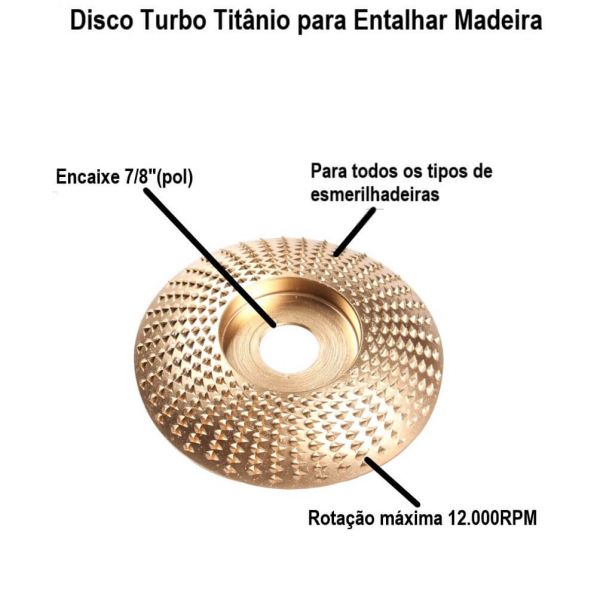Disco Turbo Titânio para Entalhar Madeira Amatools