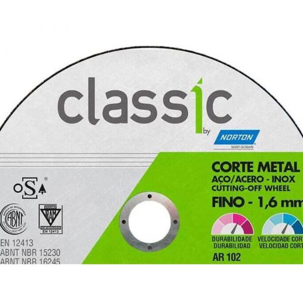 Disco De Corte Classic AR102 4.1/2X1/16X7/8 Norton