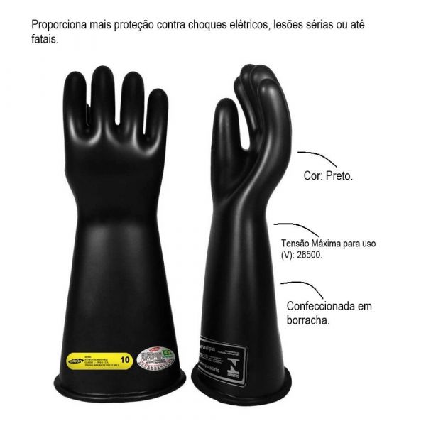 Luva De Segurança Proteção Elétrica 26.500 Volts Orion