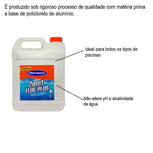 Clarificante Floc Plus 2 Em 1 5Litros Hidroazul