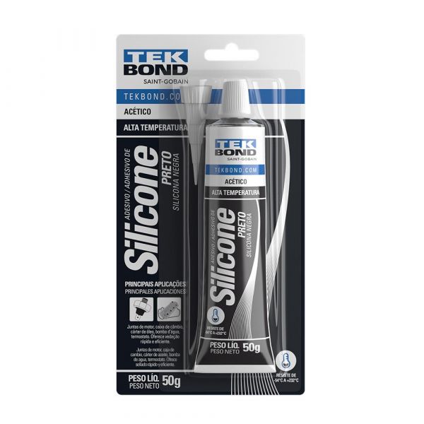 Silicone Alta Temperatura 50g Preto Tek Bond