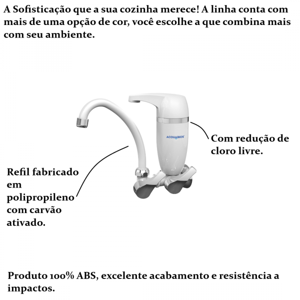 Torneira de Parede Acqua Premium Branca Cromada com Filtro Acquabios