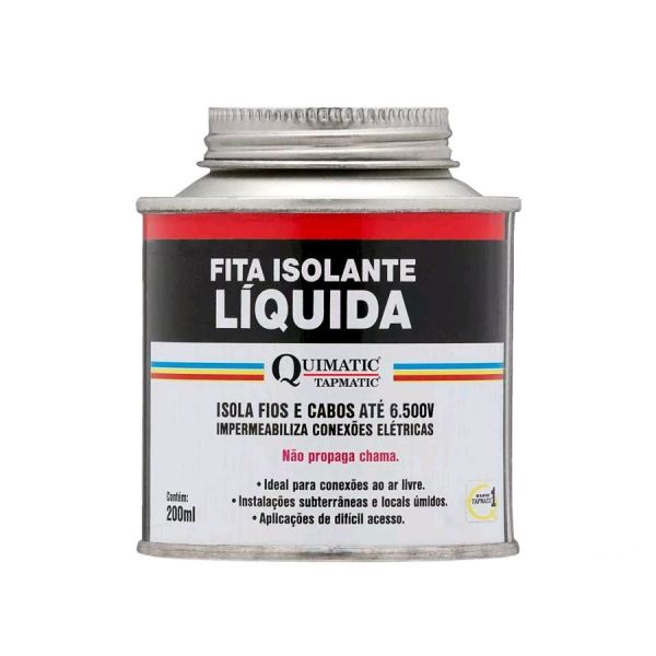 Fita Isolante Líquida 200ml Preta- Quimatic
