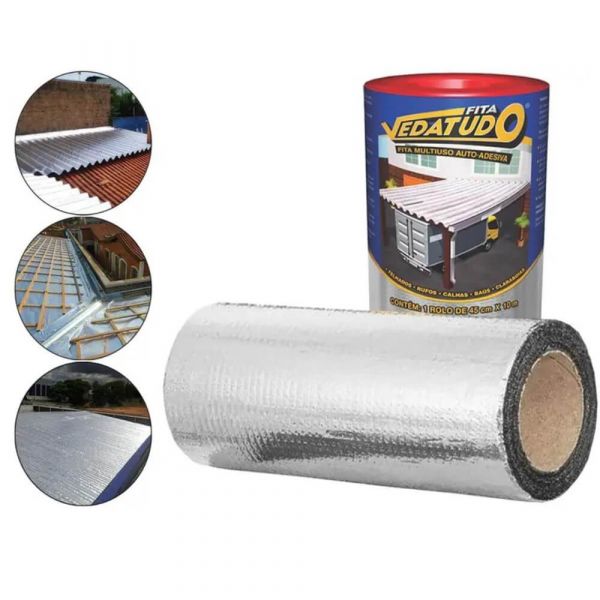 Fita Multiuso Aluminizada 45cm x 10m Dryko