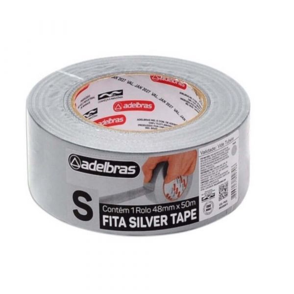 Fita Multiuso Silver Tape Prata 48mm x 50m Adelbras