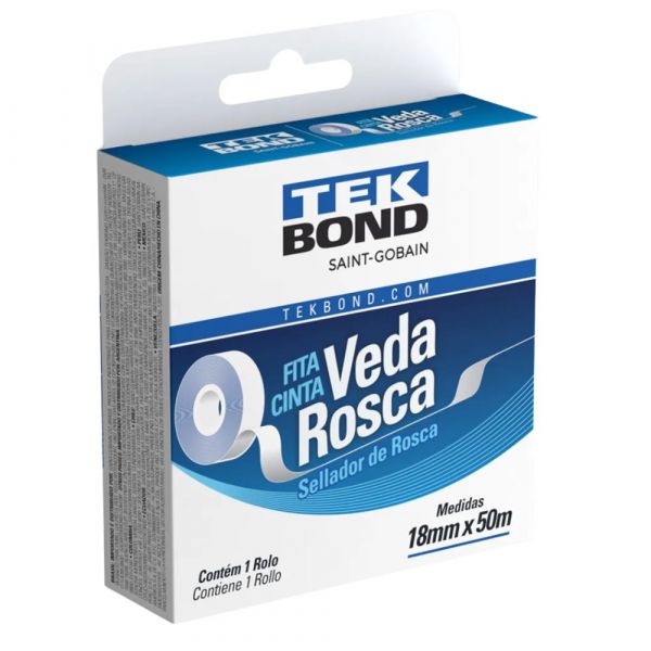 Fita Veda Rosca 18mm x 50M Tek Bond