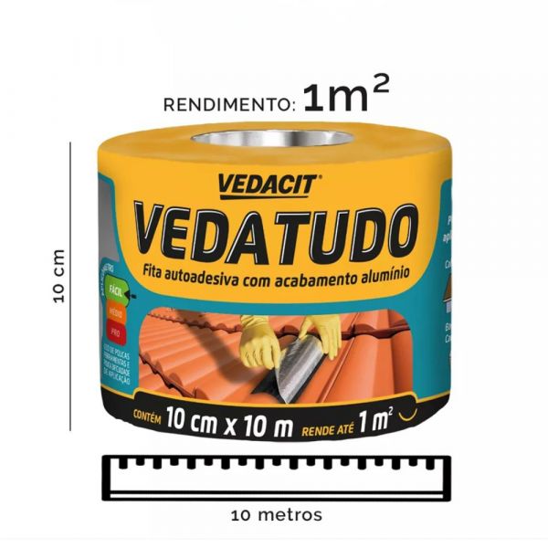 Fita Veda Tudo 10cm x 10m Vedacit 