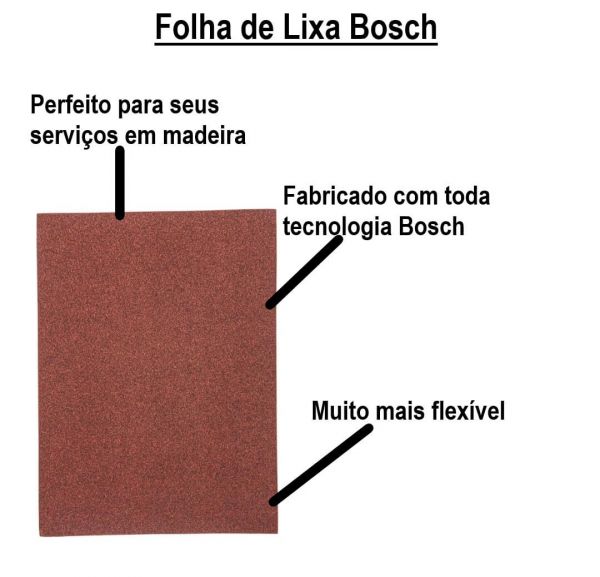Folha de lixa Bosch Red for Wood 230x280mm G100