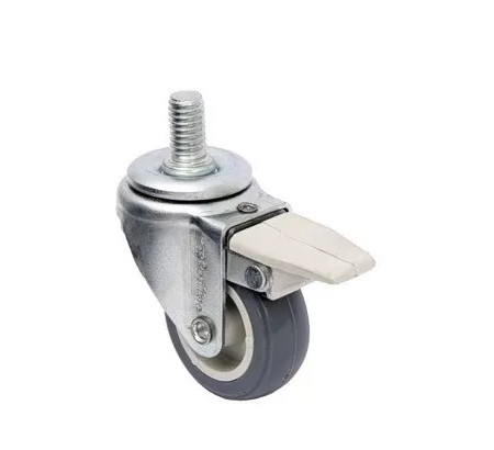 Rodízio 158 Rosca Giratória Com Freio Roda em PVC 20kg